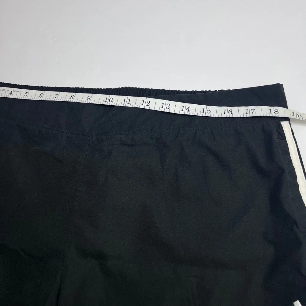 Adidas Vintage Track Pants Men XL Black White Side Stripe Windbreaker Joggers